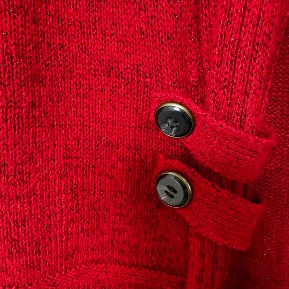 NWT AB Studio Red Open Front Cardigan Mid Length Shawl Color Women’s XL Sparkly - Picture 4 of 9